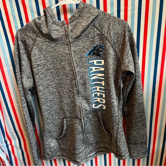 NFL Team Apparel Carolina Panthers Hoodie Grey women's size L - Picture 2 of 4